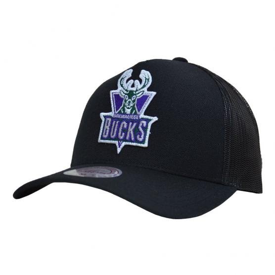 mitchell ness cap team logo flex trucker milwaukee bucks tlscq